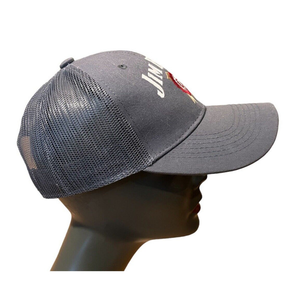 Jim Beam Trucker Hat Cap Gray Logo Snapback Cap Mesh OSFA Whiskey Bourbon EUC - Picture 2 of 6